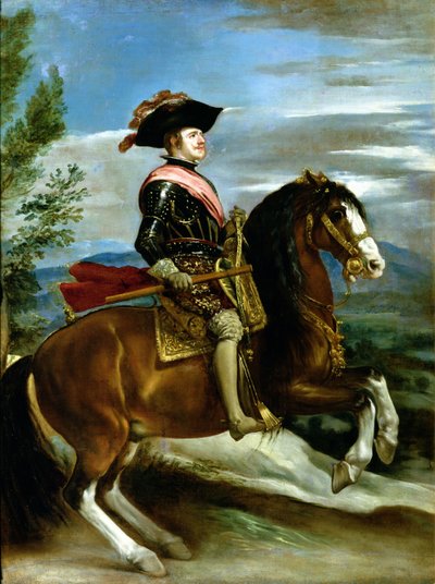 Ruiterportret van Koning Filips IV van Spanje (1605-65) door Diego Velázquez